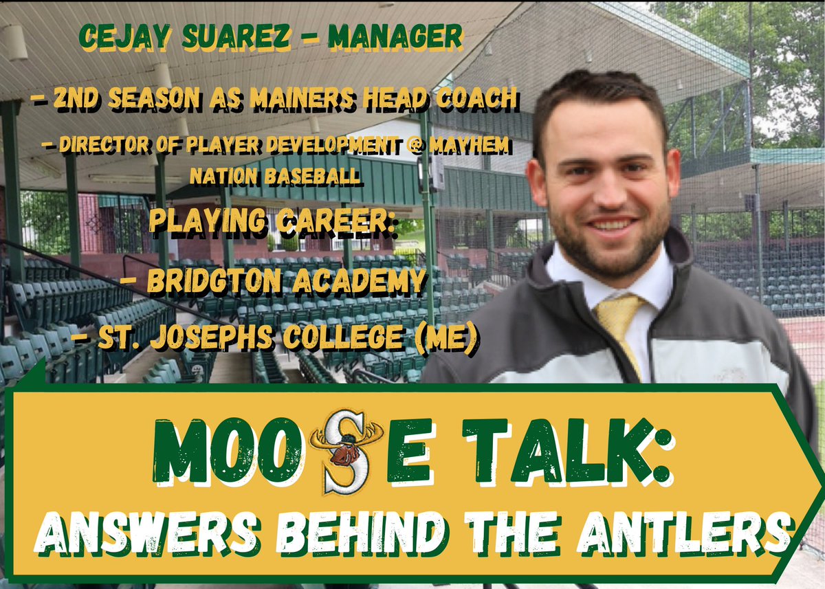 Sanford_Mainers's tweet photo. Excuse me, can I speak to the manager!?
Our next guest on Answers Behind the Antlers is non other than manager Cejay Suarez! Drop your questions for Cejay in the comments or in our story⬇️
#Manager #NECBL #SanfordMainers #MooseTalk https://t.co/R6ZFTiU8AE