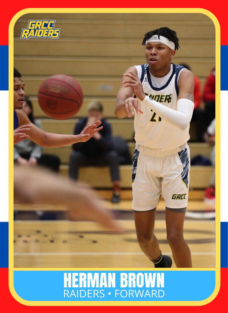GRCCBasketball's tweet photo. From the motor city... Forward Herman Brown @H3erm from Community @DchHoops High School!

#ThisIsTheWay https://t.co/Qm8jywCPFx