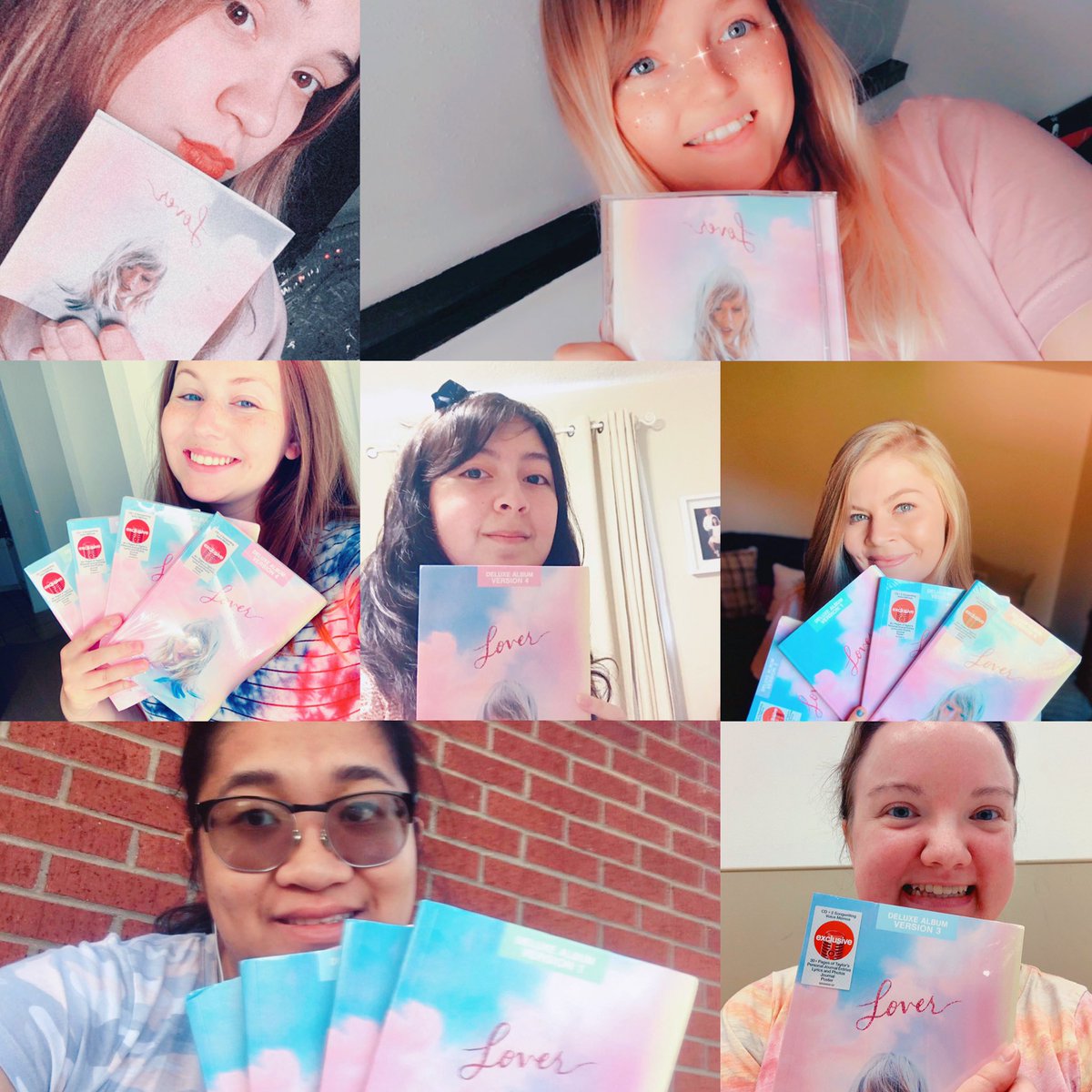 alltoolindsey's tweet image. Just some Swifties celebrating a year since Lover was announced 💖 #SwiftiesAtHome