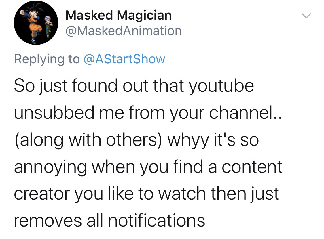AStartShow's tweet photo. Please @YouTube! What’s the point of the subscribe button if you’re going play god with peoples choices to sub to a channel or not. If it’s automatic and performed by metrics, please stop it. It’s bad enough sub boxes don’t work properly. https://t.co/W7sziz0ZKO
