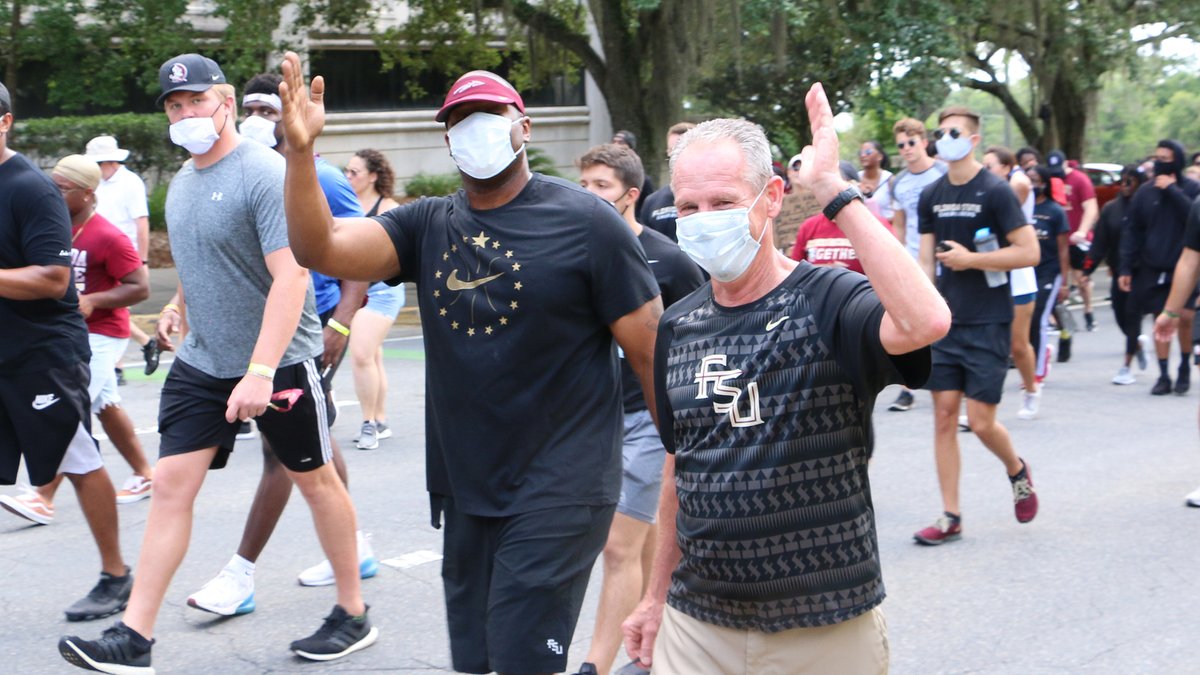 FSU_Track's tweet photo. More than 2 dozen @FSU_Track athletes and staff took part in Saturday's Unity Walk #Noles https://t.co/D4mHGRROrf