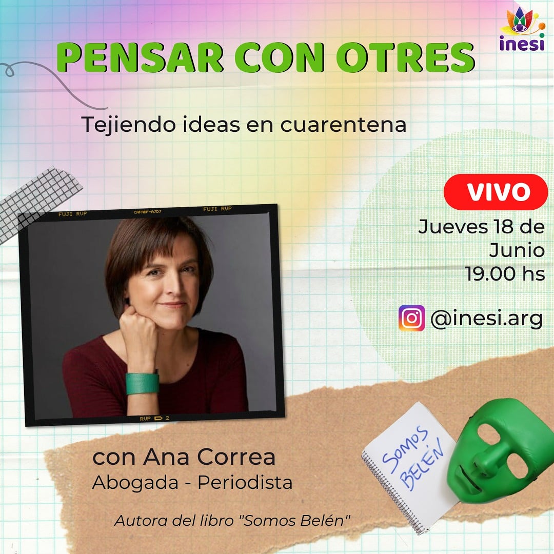 inesi_arg's tweet photo. 💜PENSAR CON OTRES💜 3er encuentro. Este Jueves 18 de Junio, vamos a charlar con con @anaecorrea autora de #SomosBelén e integrante de #NiUnaMenos
➡️ 18 de Junio a las 19 horas, sumate a nuestro Instagram. Entrevista @celealma
#Pensarconotres #AbortoLegal #INESI https://t.co/tkjR4rT6Ce
