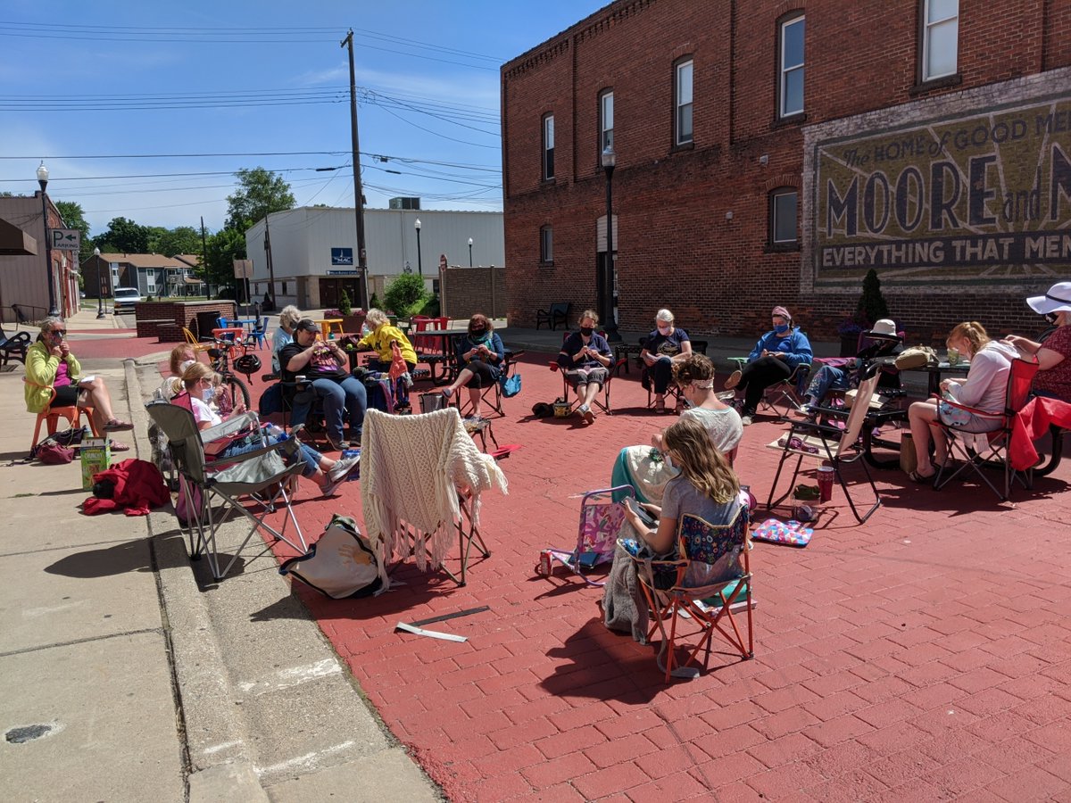 Did you knit or crochet in public today? We did! About 20 of us got together and celebrated #worldwideknitinpublicday in downtown Milan, Michigan. We've missed our peeps so much, this was just dreamy. #wwkipd #milanmi