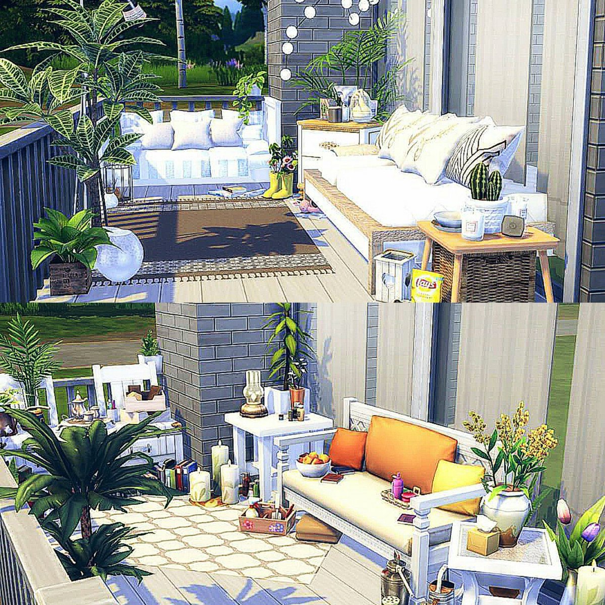 The same Balcony with and without CC 👩🏽‍🔧
My #sims4gallery foxxywoww 
#showusyourbuilds #simscreation #homedecor #eagames #ts4 #thesims #simscommunity #simsdaily #nocc #picoftheday #details #outdoor #thesims4 #diesims4 #diesims #gamer #gamergirl #clutter #cozy #sims4cc @thesims