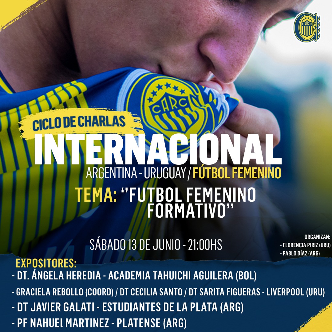 RCentralFem's tweet photo. 💻🙋🏻‍♀️⚽️ ¡Sigue el ciclo de charlas internacionales sobre fútbol femenino!

En esta edición se tratará "el fútbol femenino formativo". Será hoy desde las 21 hs. https://t.co/4lo6SVhpid