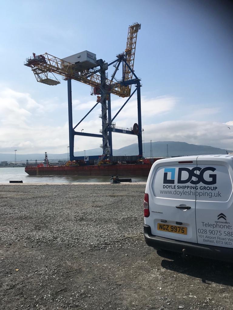 DoyleShipping's tweet photo. A busy 24hrs for our Belfast office as they provided stevedoring, logistics, transport & specialist fitters in support of @BelfastHarbour new STS crane.
Yet another fine project cargo that our team specialise in!
#libherrcranes #projectspecialists @LH_Maritime @SMSTowage https://t.co/eDL0DeBIA3