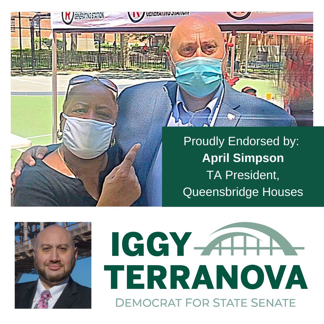IggyTerranova's tweet photo. Thank you to April Simpson from Queensbridge Houses for endorsing my campaign. I’ll always fight for Queensbridge residents and ensure NYCHA receives the funding it deserves. https://t.co/KZo1W75wuX