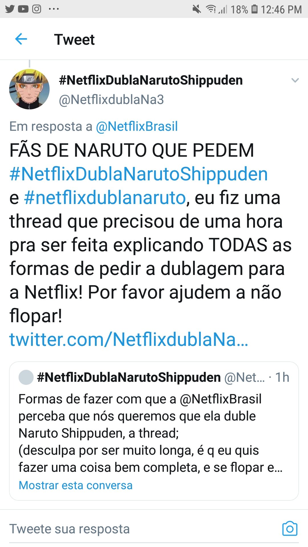 Naruto Shippuden - Fãs da série pedem que a Netflix Brasil
