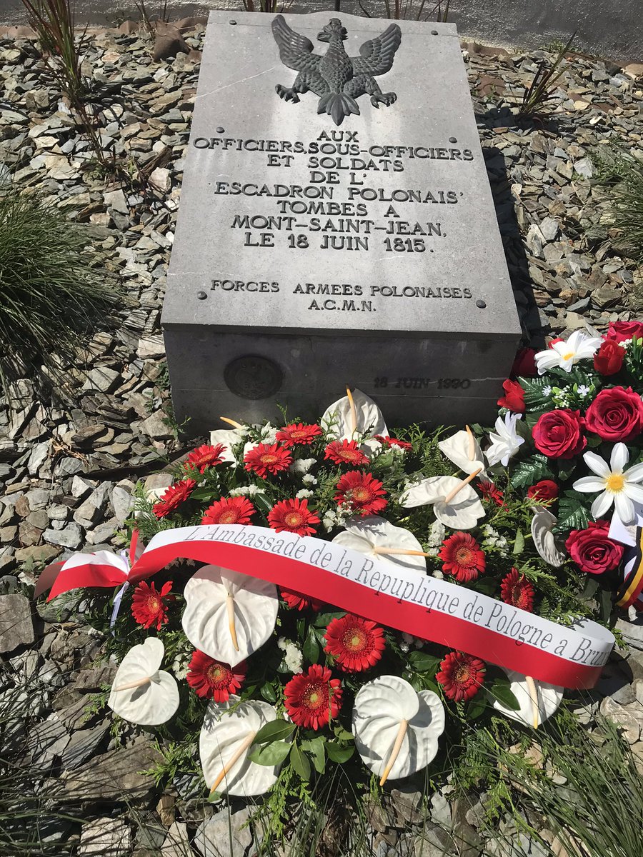 PLinBelgium's tweet photo. Une ceremonie en memoire des soldats polonais-chevaux-legers-de #Napoleon tombés près de Waterloo 18 juin 1815. Merci #ACMN pour la plaque commemorative placée au pied de L’Aigle blessé il y a 30 ans à l’initiative de Christian Richard et son Père @MON_GOV_PL @PolandMFA @dziejepl https://t.co/uaaumYupLj