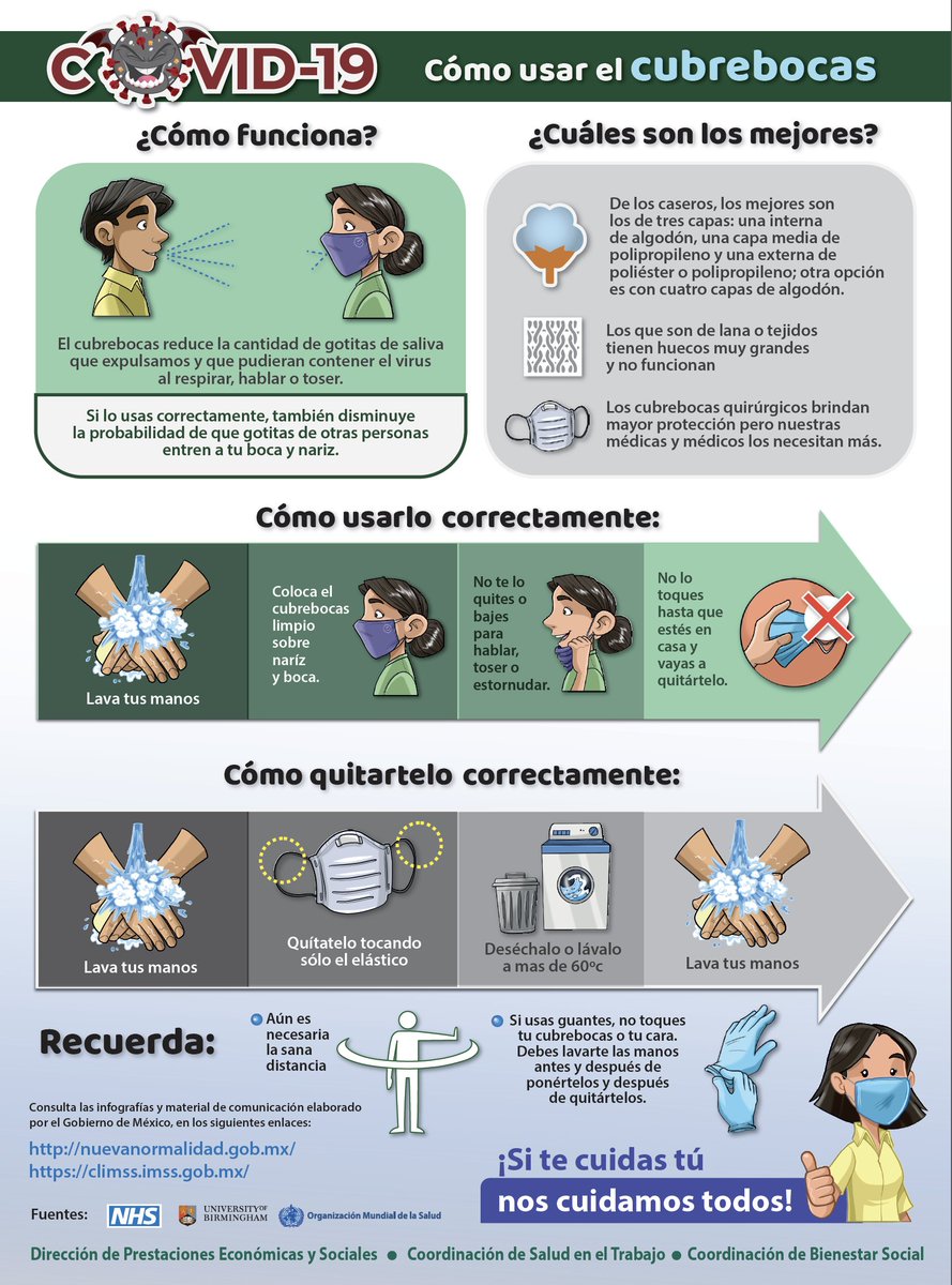 MHernan_'s tweet photo. Existe evidencia de que el uso de cubrebocas en la comunidad disminuye el riesgo de infección por SARS CoV 2, su uso no debe dar un falso sentido de seguridad, es indispensable conservar la distancia, así como la higiene respiratoria, de manos y de objetos de uso frecuente https://t.co/zxs1NBC17j