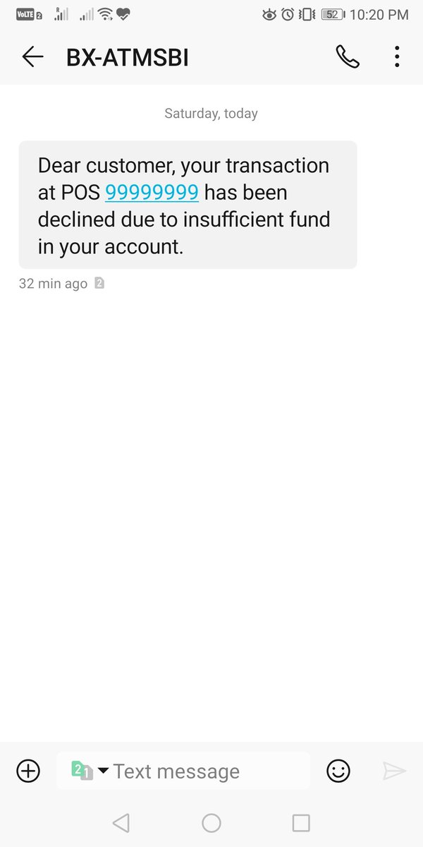 ur_graphologist's tweet photo. @TheOfficialSBI Received attached message about failed transaction twice since yesterday. I haven't used my card yet. Can you help me out please? https://t.co/iGxYIR0VcF