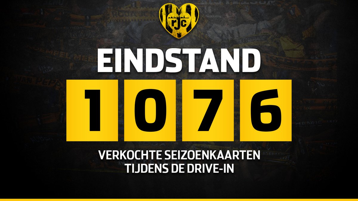 RodaJCKerkrade's tweet photo. Maar liefst ๐ญ ๐ฌ ๐ณ ๐ฒ seizoenkaarten werden vandaag verkocht tijdens de ๐ฃ๐๐ฆ ๐๐ฟ๐ถ๐๐ฒ-๐๐ป! ๐คฉ
Nogmaals, dank voor jullie massale steun ๐๐ค
#DriveInPLS #OnvoorwaardelijkRodaJC #รรฉnGroteFamilie https://t.co/jomDxHib0R