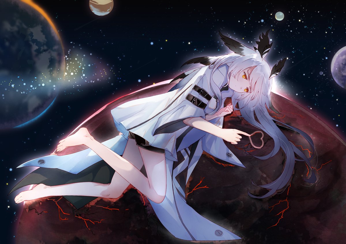 100percentLucky's tweet photo. I never let my followers down! Here is the Ptilopsis for the winner @lokerwind !

A planet size Ptilopsis express her love to the planet with her unique systematic way~

#巨大娘 #Giantess #明日方舟 #Arknights #アークナイツ https://t.co/3PVKmce4aB