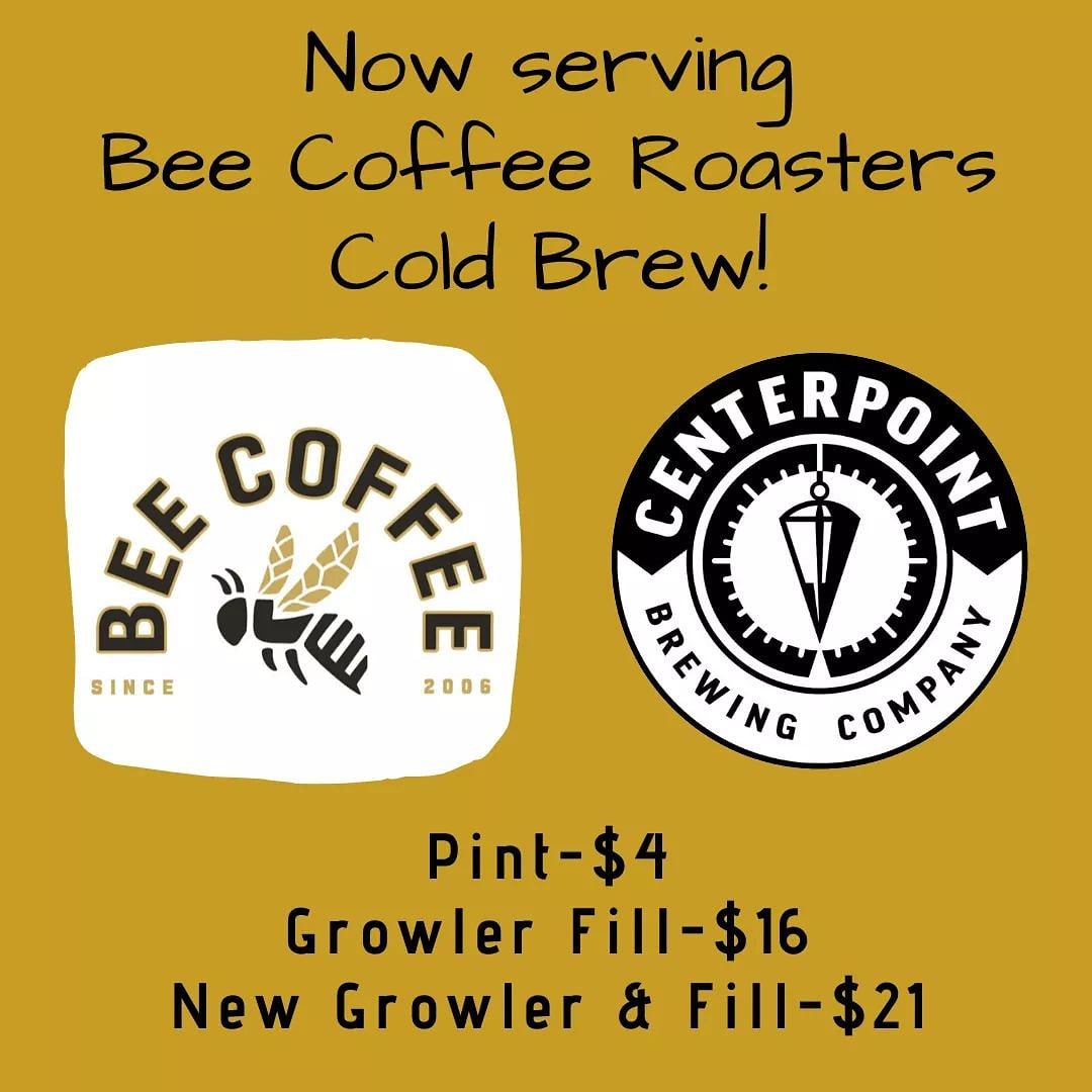 centerpointbrew's tweet photo. Don't forget that we have some tasty cold brew from @BeeCoffeeIndy on tap right here at Centerpoint! Start your Saturday right and have a pint then a couple cold beers on our patio!
#beecoffeeroasters #coldbrew #indycoffee #centerpointbrewing https://t.co/mm3LIBV8O9