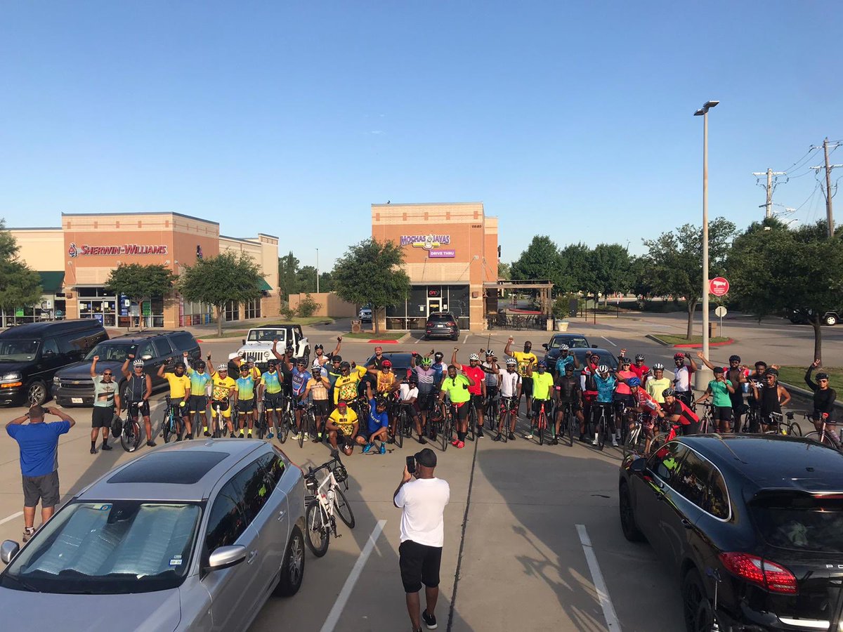 amyonyendu's tweet photo. Up eaaaaarly, early to participate in #SoulPatrol’s #BLM Cycling Event in Frisco. 

An amazing time spent (32mi) with incredibly dope people. We outchea!

🚴🏾‍♀️🚴🏽🚴🏿‍♂️🚴🏿‍♂️🚴🏽‍♀️🚴🏽🚴🏿‍♂️🚴🏿‍♀️🚴🏾💨💨💨 

#JuneCycling #RoadCycling #StillHotThatEarly ☀️ #BGDR #BLM https://t.co/7sQs5Cem7i