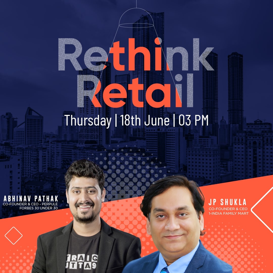 StoreSeIndia's tweet photo. Perpule is coming up with a "Rethink Retail" a series to put facts on the table and understanding the challenges that retailers have gone through all this while and how they are bouncing back.
Catch "Rethink Retail" on the 18th of June at 3:00 pm on our FB page/Youtube
#retail https://t.co/CBkQZCIrt1