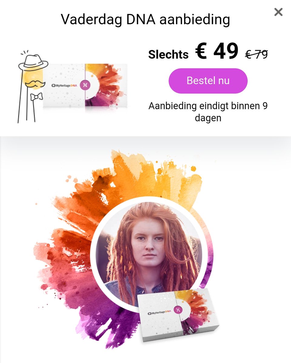Vaderdag korting op de dnatest van <a href="/MyHeritageNL/">MyHeritage Nederland</a> 
#afscheidvandeanonimiteit #dna #donorkinderen #zoektocht #kinderrechten #familie #afkomst
