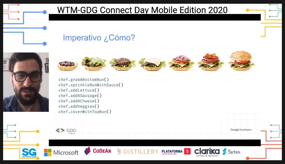 SomosCodear's tweet image. En un paradigma imperativo, se define el &quot;cómo&quot; a nivel de implementación. Mientras que en el paradigma declarativo, se define el &quot;qué&quot;, delegando la responsabilidad del cómo a la entidad #ConnectDayMobileEdition
