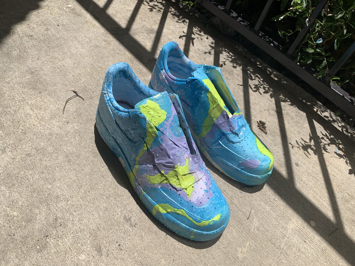 _Campaign45's tweet image. Custom AF1’s #Retweet #Rico’sLab 💙💚💜🔥🔥