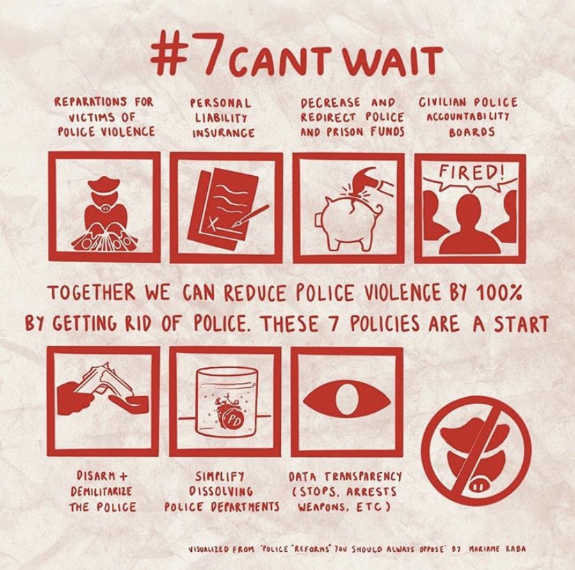 richcitypretty's tweet photo. #7cantwait based on mariame kaba’s ‘police “reforms” you should always oppose’

created by arda (cowboy.adjacent on ig) https://t.co/0N2lyJVRTu
