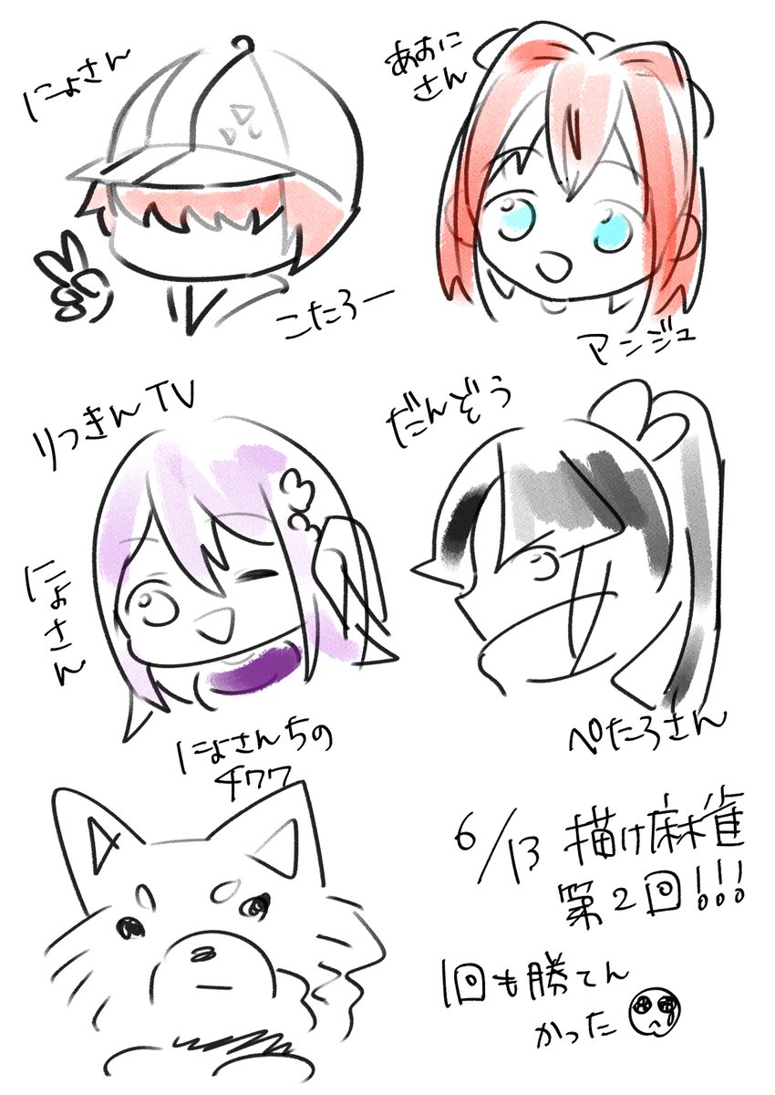第2回描け麻雀ありがとうございました!!!!!!!!!!!あおこさん、にょさん、ぺーたろうさん、卍さんあざした!!!!!!!

次は勝つから…マジ… 