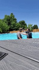 pastormhp's tweet photo. Assistant Pastor Randall Hughes baptizing his neighbor in Jesus’ name in a pool.  The fields are white already to harvest! https://t.co/HDx38n7Ceb