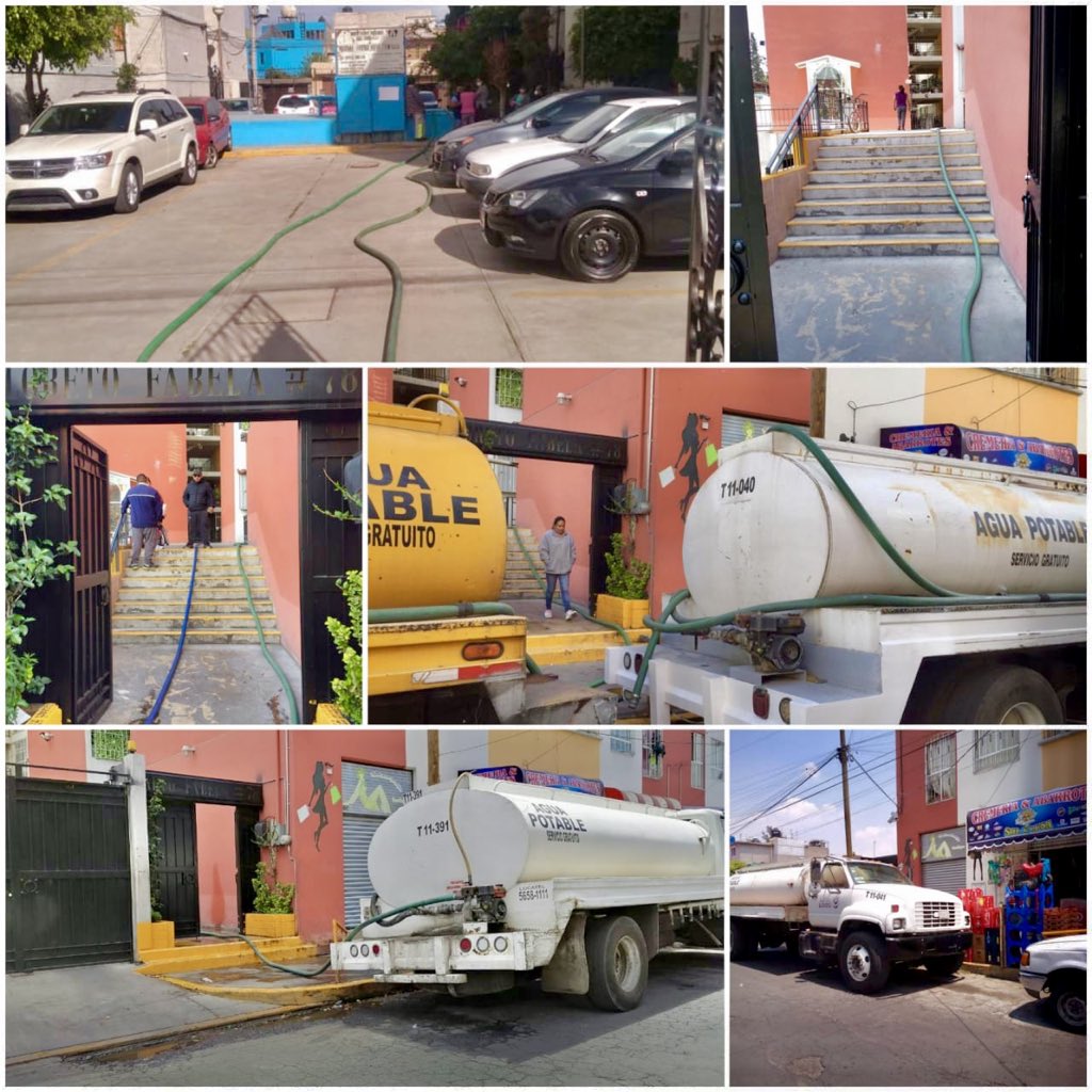 TuAlcaldiaGAM's tweet photo. 🚚Acude al punto de abastecimiento de agua potable🚰 en el Deportivo Hermanos Galeana, nuestros compañeros y compañeras atenderán tu petición para llevar la pipa de agua a tu domicilio. 
⭕️Recuerda que el servicio es #Gratuito.

#ProgramaEmergente https://t.co/u2Vdbe9d3h