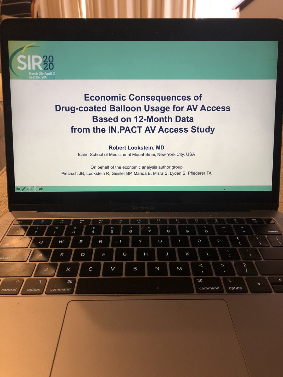 roblookstein's tweet photo. Live #SIR2020 so honored to be chosen as #FeaturedAbstract incredible opportunity to share the economic benefits of #InPactAVAccess @MountSinaiIR @SIRRFS @SIR_ECS @EVToday @SIRspecialists #SIR20VIR @MedtronicAPV https://t.co/20vtCAu43I