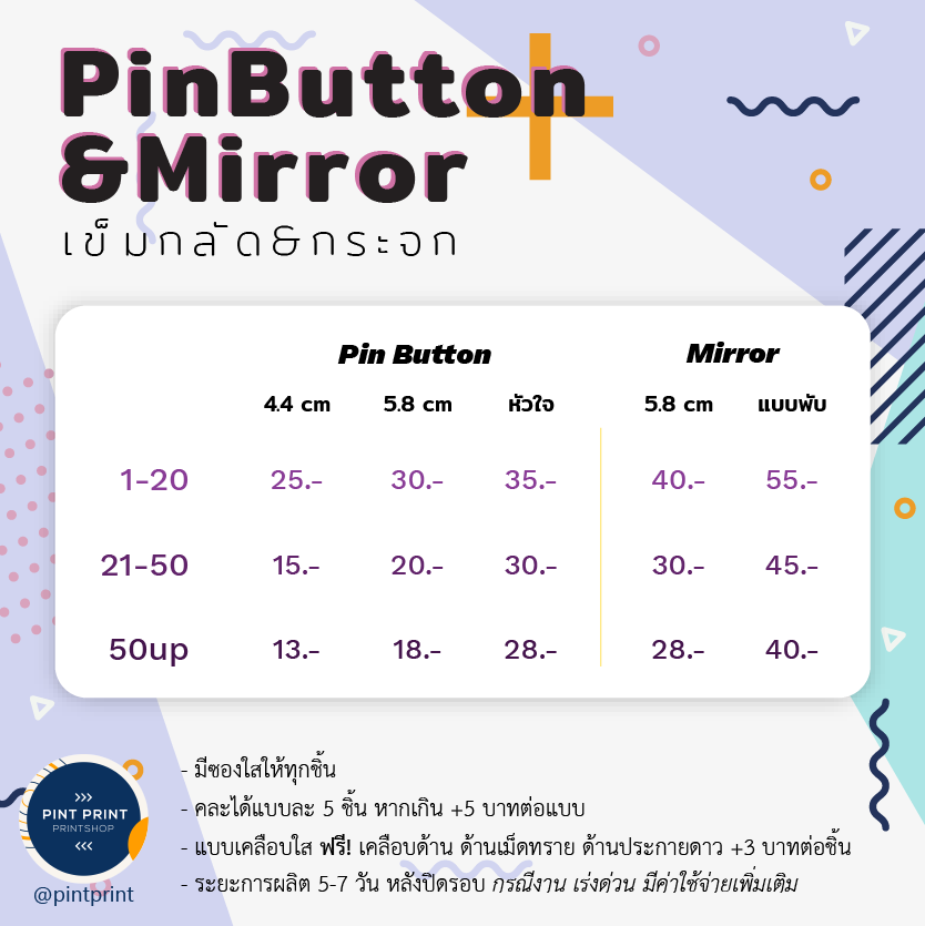 pintprint's tweet photo. รับทำ #เข็มกลัด #กระจก ไม่มีขั้นต่ำ 💖
DMมาสอบถามก่อนได้น้า 🌈
ปิดรอบทุกวันอาทิตย์ ☀️
#รับทำเข็มกลัด
#รับทำกระจก
#รับทำของแจก
#pin_button #Mirror
#pintprintprice https://t.co/fX2RaegEbu