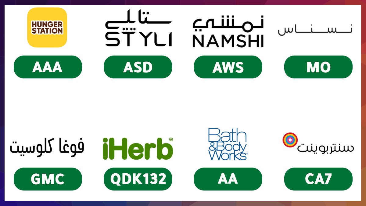 izzy7916's tweet photo. ع��وض واكواد جديدة 🤩
⭐ كود خصم نمشي ASD
⭐ كود ستايلي MAN
⭐ كود هنقرستيشن AAA
⭐ كود فوغا كلوسيت DTT
⭐ كود ايهرب GAT7542
⭐ كود سنتر بوينت CA7
⭐ كوبون باث اند بودي AA
⭐ كود نايس ون SDF
oPtK https://t.co/0EX46e2Kw9