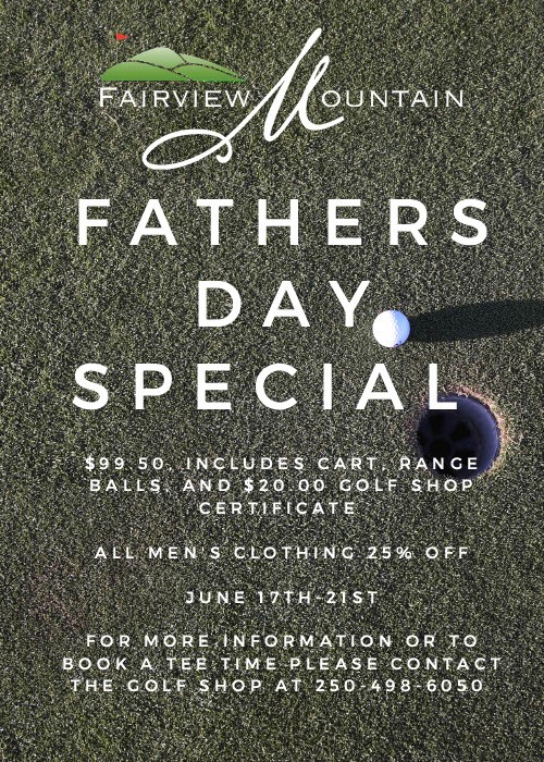 Looking for some great deals for Father's Day? Fairview Mountain has got those deals for you. #fmgc2020 #bestdealsintown #happyfathersday