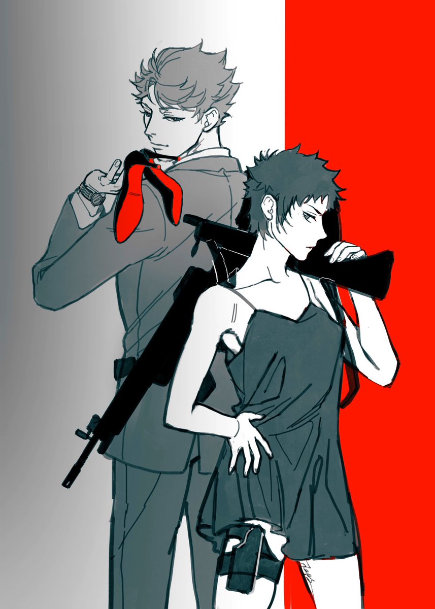 ハイキュー 及岩 Female Iwaizumi 七睡のイラスト