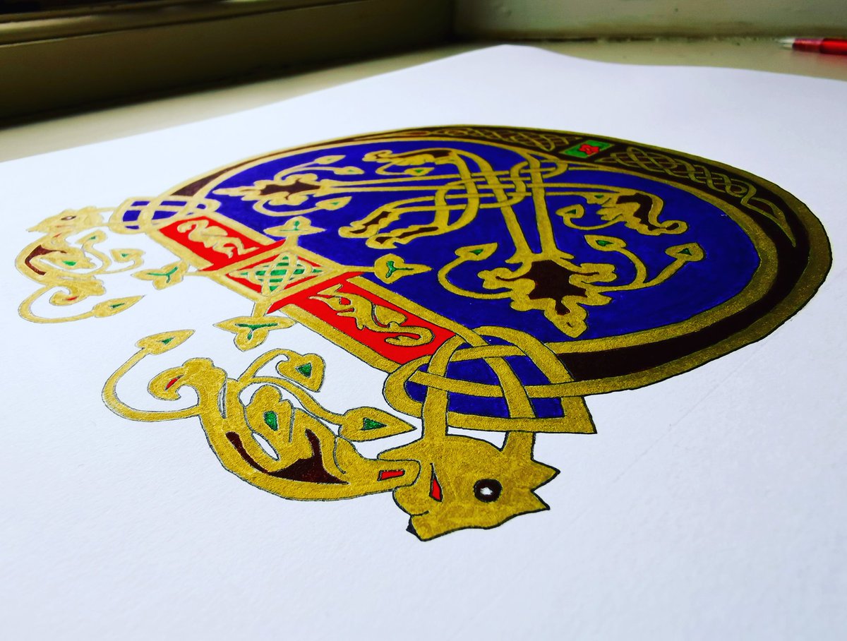 Ginger_Dave88's tweet image. Something to do during furlough. #illuminatedmanuscript #illuminatedletter #drawing #art