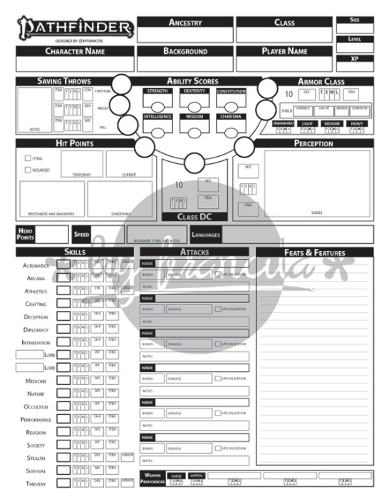 byfrancita's tweet photo. First in #charactersheetshowcase is a personal project: @paizo #Pathfinder2e character sheet redesign. I really like this one, I think it's tons better than the original (which, if you know me, you know I have a lot of issues with) see more: https://t.co/pJx7gXS7Uc https://t.co/TdXPMGWKcY