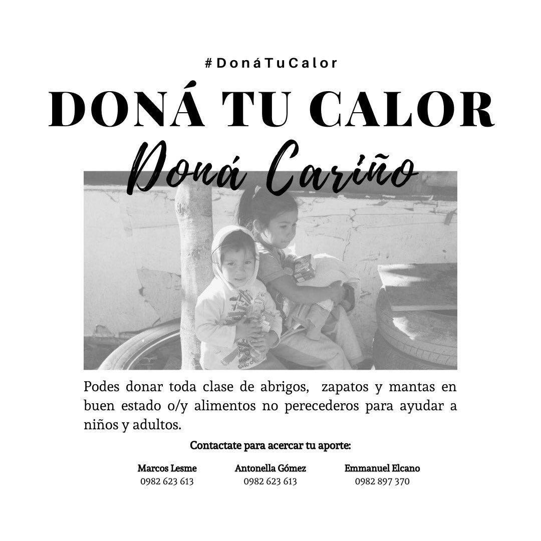 Integridaduc's tweet photo. 💪Seguimos donando calor🙌 ¿Qué esperas? 👉Unite esta colecta nacional🇵🇾 y dona cualquier tipo de abrigos o alimentos no perecederos con el fin de ayudar a niños y adultos.
👪#DonáTuCalor https://t.co/Af2LKu16g8