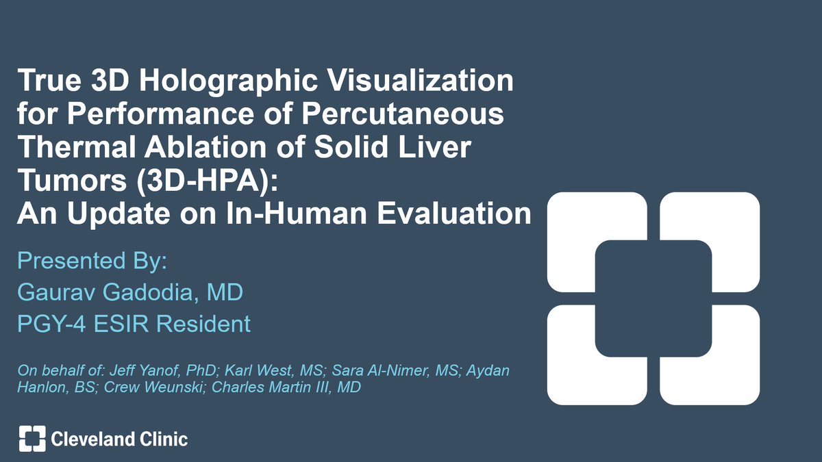 Great first day of abstract presentations at #SIR20VIR!

Honored to be given the chance to present our work on in-human Intraprocedural #AR #Holographic guidance for percutaneous ablation amongst these #IR leaders tomorrow! 

Can’t wait to keep watching this great virtual meeting
