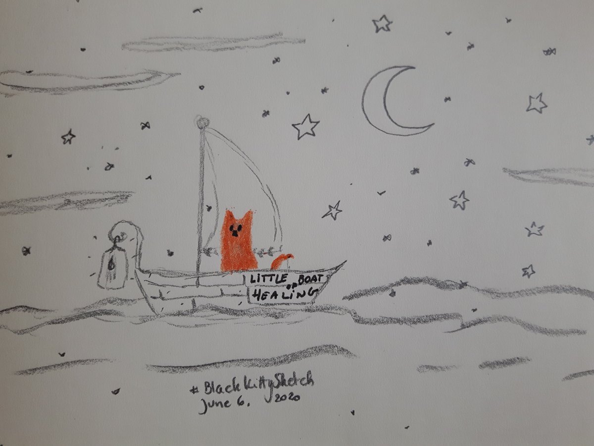 Mom is creating a new section of #blackkittysketch: based on #healingtrauma and called #littleboatofhealing - credit to <a href="/tigrilux/">Birgit👣 Sappho🐾 Kalipso🐾</a> - she designed #gingerkittysketch. Mom still struggles with trauma, by her narcissistic mother and later toxic husband. Compex ptsd is real.