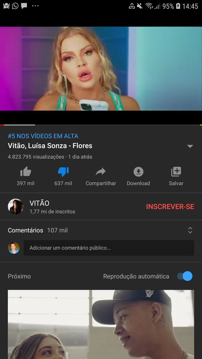 Será q posso tweetar tranquilamente que flores ficou uma merda tanto na música quanto no clipe sem q achem q eu estou sendo machista com a luísa sonza? Já deixou seu deslike?