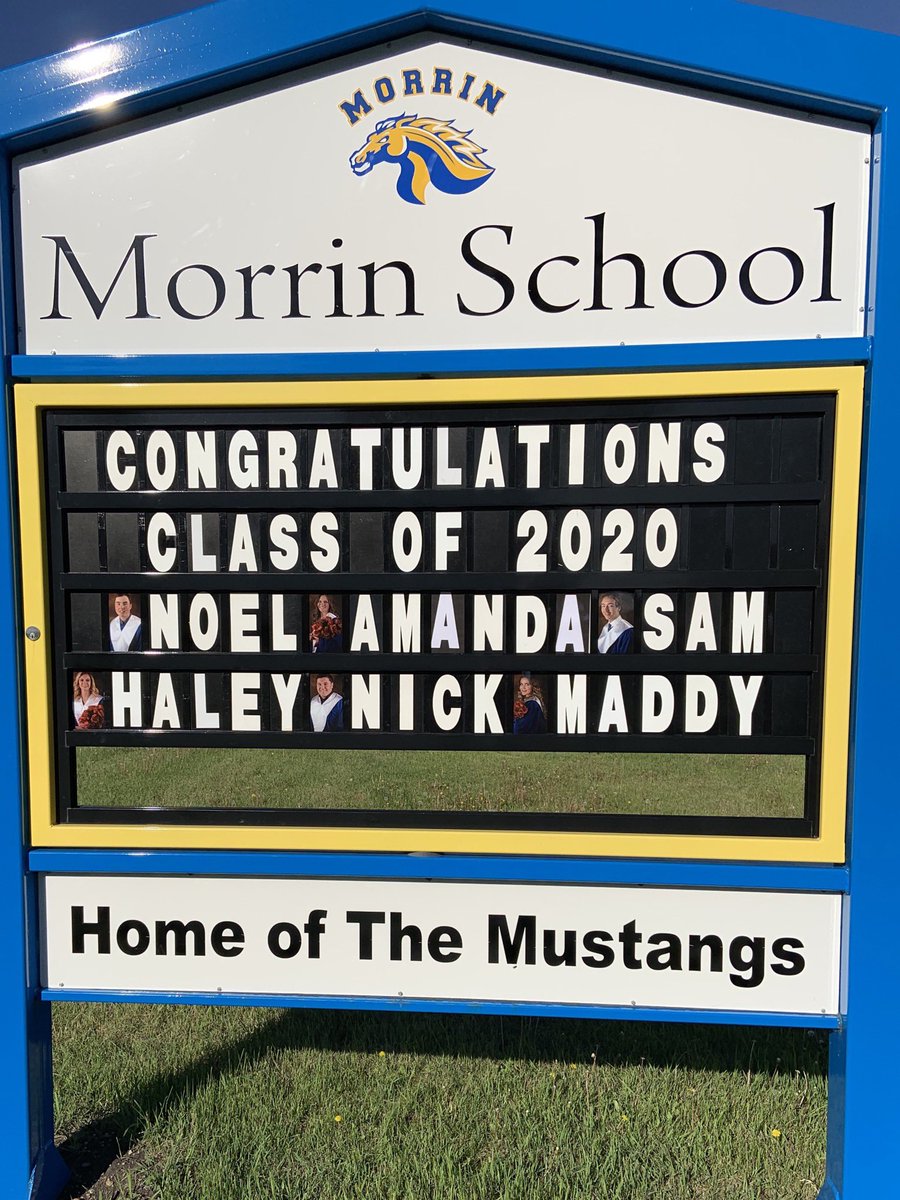 Final day of classroom instruction. Congratulations Morrin School Class of 2020. #MorrinProud