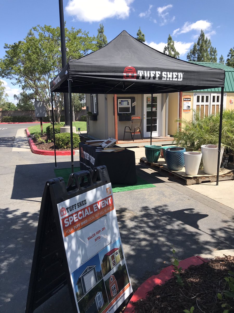 ShedElk's tweet photo. Here at the #ElkGrove @HomeDepot_6674 with our last weekend of the Free Paint on all SunDance Series sheds always with Free Delivery, Installation, &amp; no Sales Tac @PaganoSells #TuffShed #backyardgardening #athome #GardenInspiration #SaturdayVibes #Shed #Deals https://t.co/QGbyD5Vd1x