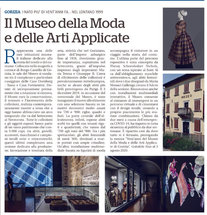 GibelliTiziana's tweet photo. A @ComuneGorizia #PinacotecaAttems #MuseoGrandeGuerra #MuseoModa #FondazioneCoroniniKromberg TUTTI CON BIGLIETTO UNICO... e domani 🌦😉 Grazie a @ErpacFvg @regioneFVGit @rodolfoziberna @OretiFabrizio @FVGlive @il_piccolo https://t.co/tcVYd6tsGH