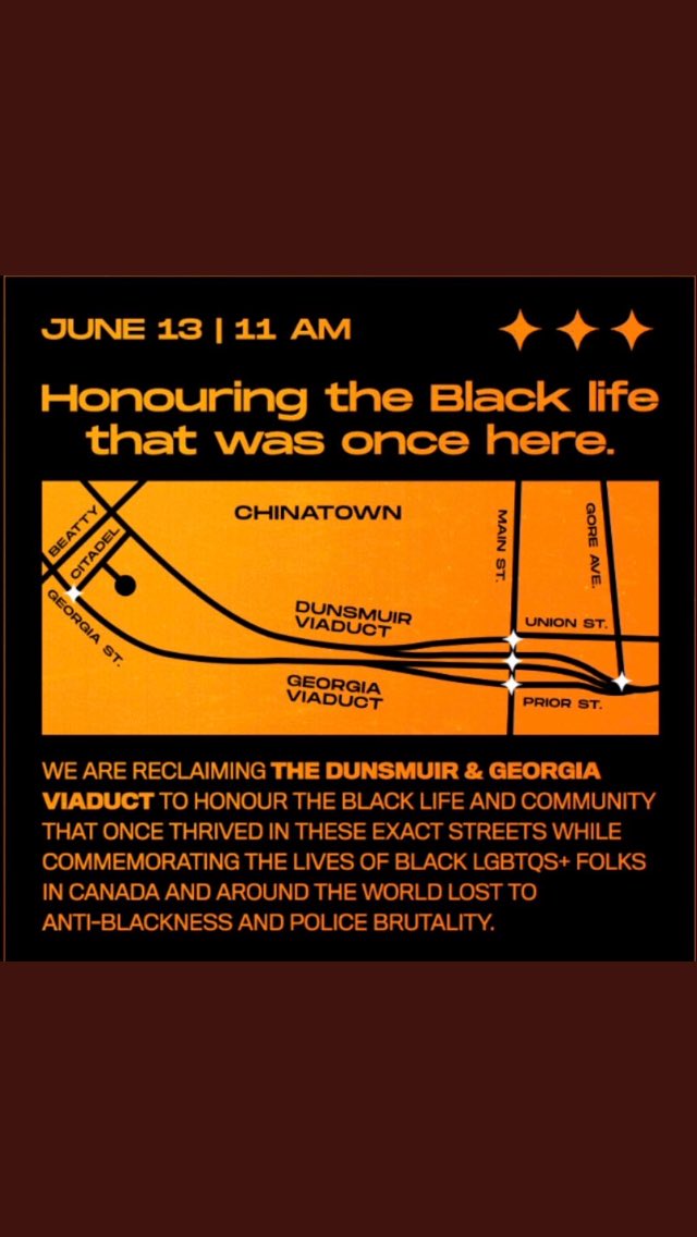HarshaWalia's tweet photo. Occupation of five intersections at viaducts ongoing. 

"Hogans Alley Was Here".

Black organizers announce occupation will continue until BLM-Vancouver demands &amp; demands of Indigenous-led Namegans tent city at Crab park are met.

https://t.co/bbtzrK6hQV

https://t.co/vfamhOLI9X https://t.co/cztCDiEOlb
