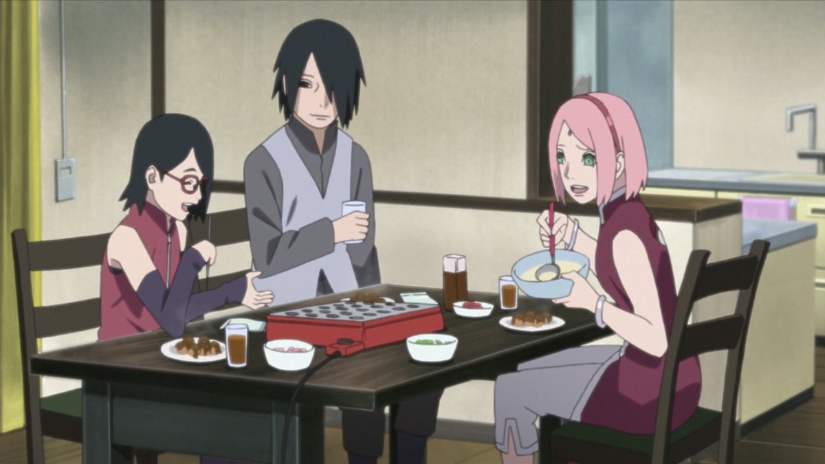 How Sarada thought Parent Child day would go vs how it actually went. I’m so soft for the Uchihas