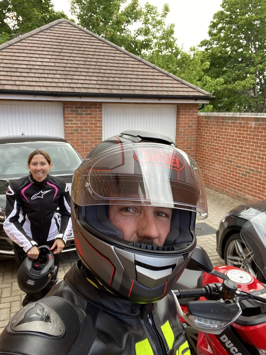 SlightlyJerky's tweet photo. Nice ride out with Mrs W on Ruby. Shame we got rained on big time 🌧🌧. Fun nevertheless 👍👍 #Multistrada1260s @DucatiUK @DucatiAlton https://t.co/7LOjIh6Fma