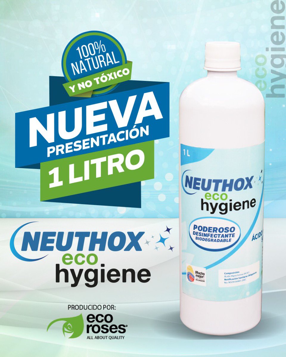 NeuthoxEcuador's tweet photo. ¡Conoce la nueva presentación de 1 Litro de Neuthox EcoHygiene!

Económica y fácil de usar, ideal para tu hogar 😉 https://t.co/g4SzDGI8vf