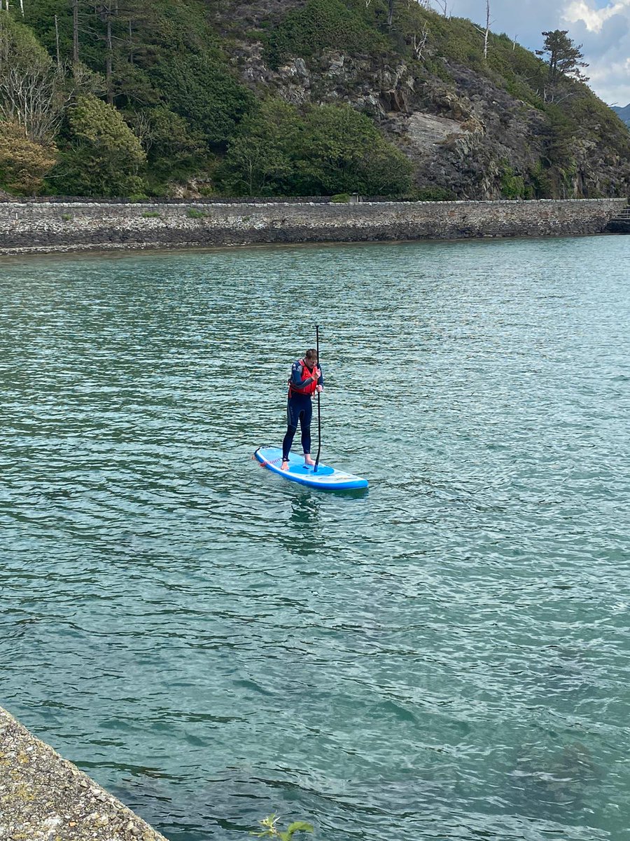 Slowly getting the hang of this supboarding 🤦🏼‍♂️.  Lovely down the old harbour #Barmouth #sup
