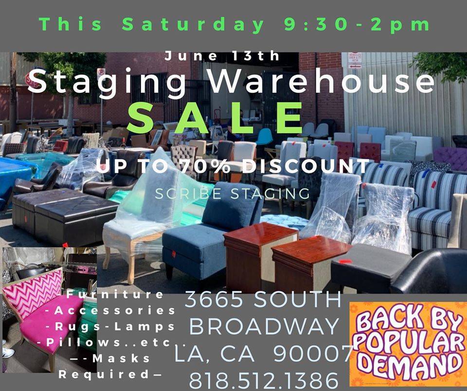 ScribeStaging's tweet photo. Staging Warehouse Furniture Sale today until 2PM! #furniture #furnituresale #garagesale #warehouse #sale https://t.co/5nKYwy32Eb