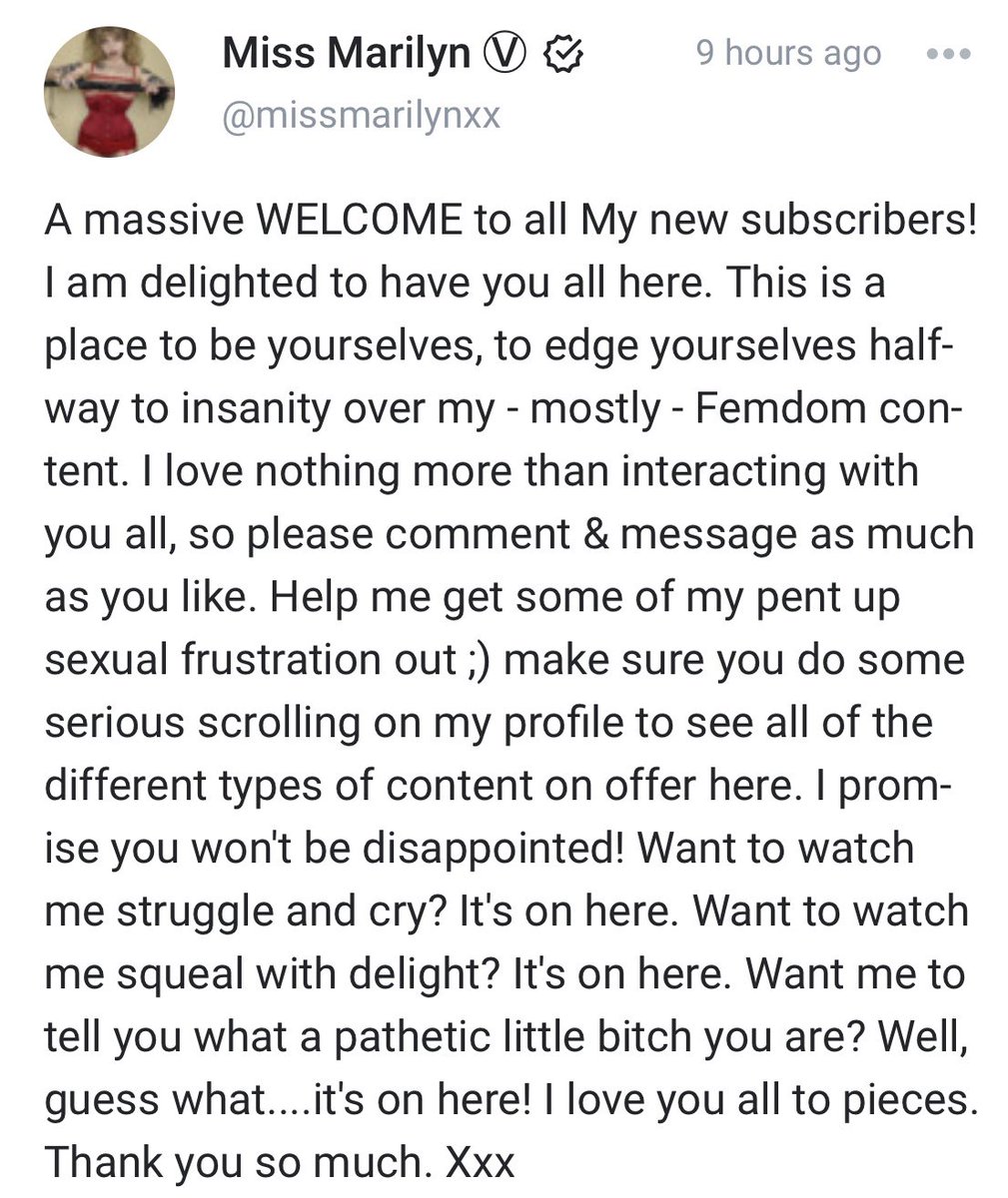 sizequeen210's tweet photo. You are doing yourself a favour subscribing to this heavenly page @missmarilynx #payforyourporn #pfyp #femdom #subscription #OF #Onlyfans #goddess #miss #bimbo https://t.co/CcqRJqKUkM