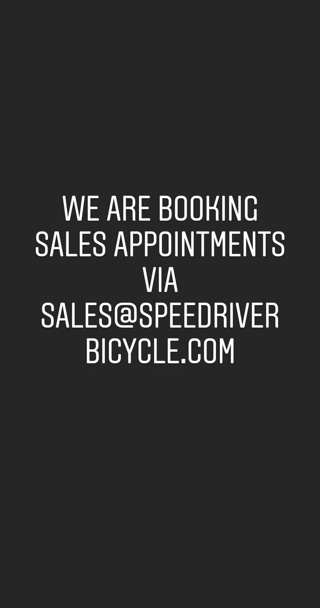 speedriverbike's tweet photo. As phase 2 begins we are staying w/ what has worked. There are many reasons (staff levels, product availability, demand etc) so, know we appreciate all of you & we appreciate your patience.
We will return to open door, in a better format, in the future.
#purposefullyvague😎 https://t.co/0qYqSQBzgB