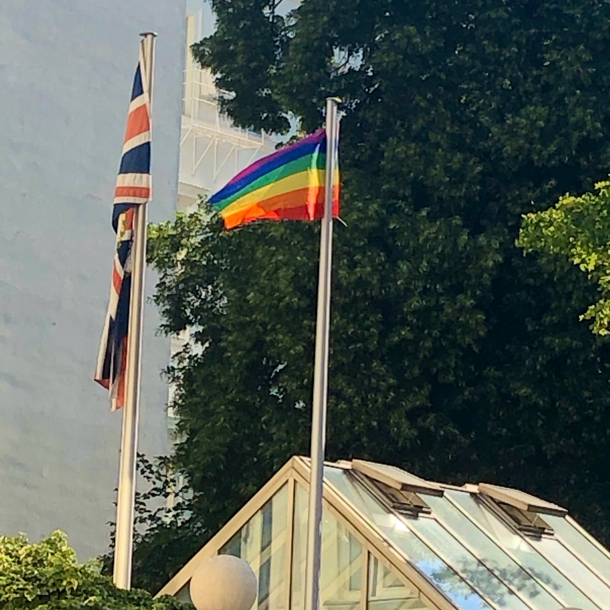 UK in Austria (@ukinaustria) on Twitter photo 🏳🌈 flag flying at the 🇬🇧 Embassy in Vienna, as today should have been #ViennaPride
As co-Chair of the Equal Rights Coalition & co-founder of <a href="/dipforequality/">Diplomats for Equality</a>, the 🇬🇧 is committed to promoting tolerance & non-discrimination against LGBTI people & to address discriminatory laws. 🏳🌈 flag flying at the 🇬🇧 Embassy in Vienna, as today should have been #ViennaPride
As co-Chair of the Equal Rights Coalition & co-founder of <a href="/dipforequality/">Diplomats for Equality</a>, the 🇬🇧 is committed to promoting tolerance & non-discrimination against LGBTI people & to address discriminatory laws.